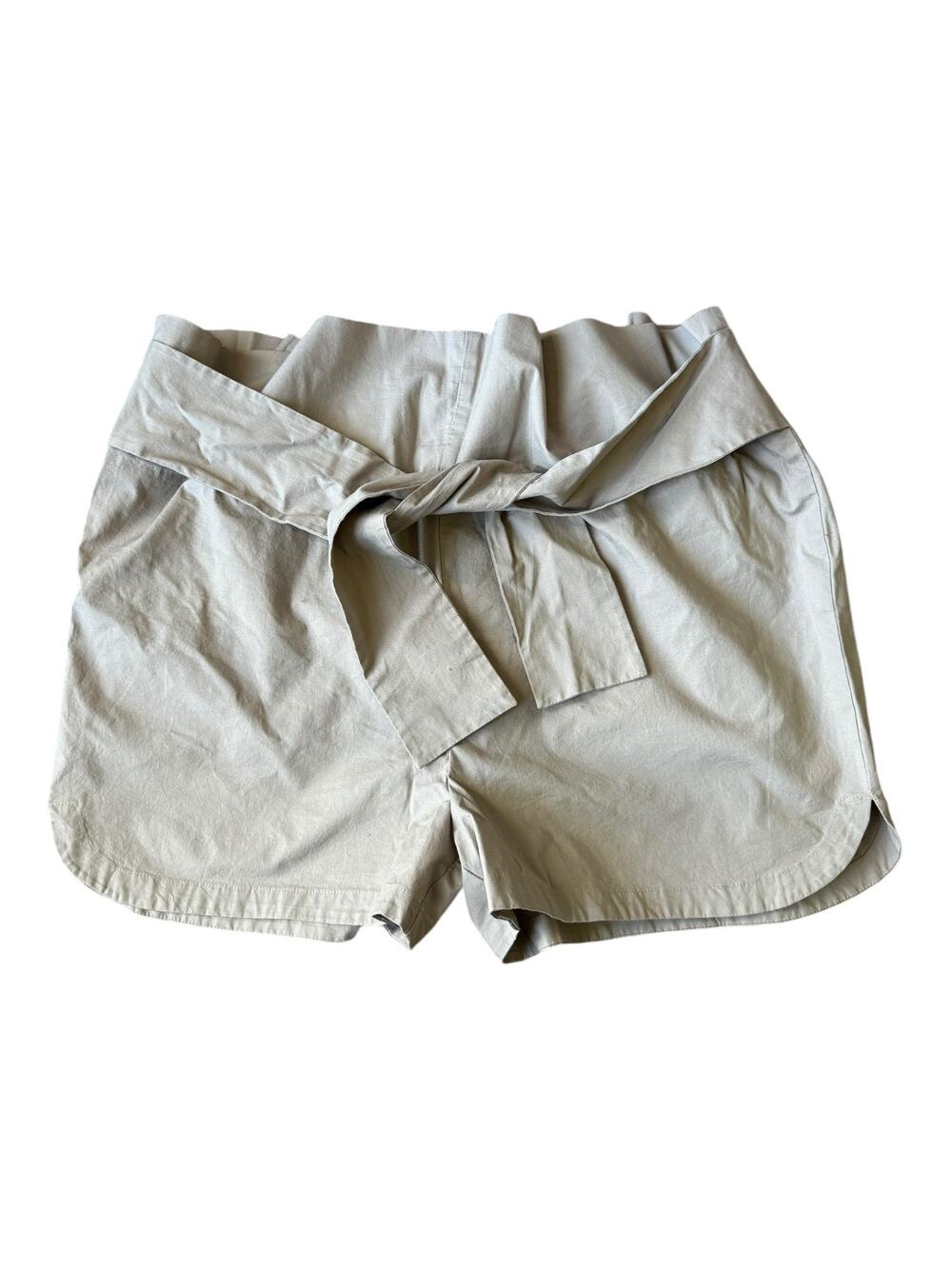 NWT Kate Spade Saturday Paper Bag Belted Shorts high rise mushroom size Medium